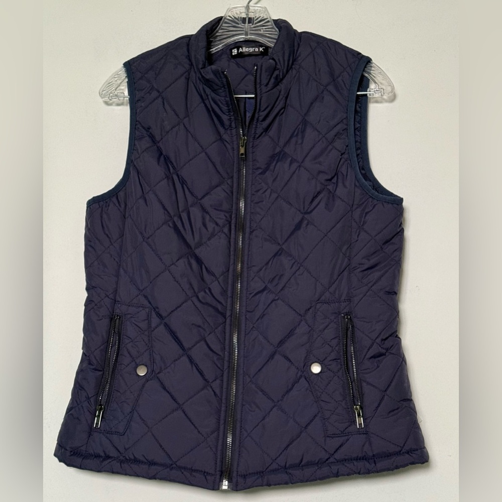 Allegra K Women's Navy Quilted Vest